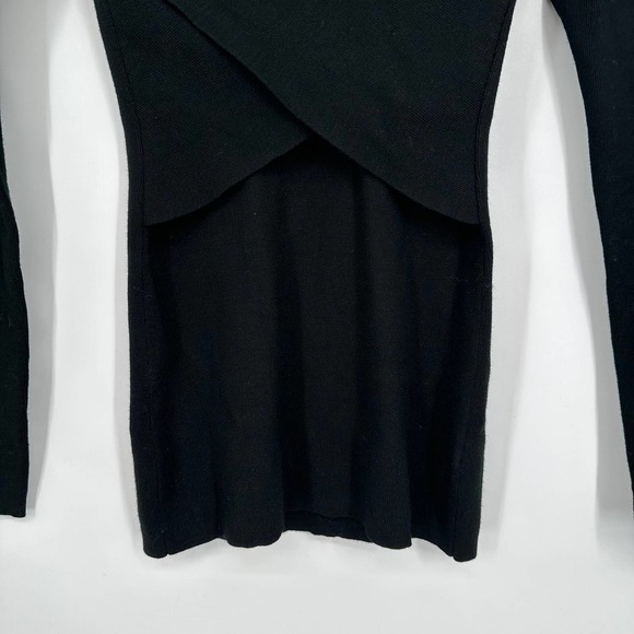 Intermix Off The Shoulder Sweater Wrap Criss Cross Long Sleeve Fitted Sweater - Picture 4 of 9